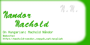 nandor machold business card